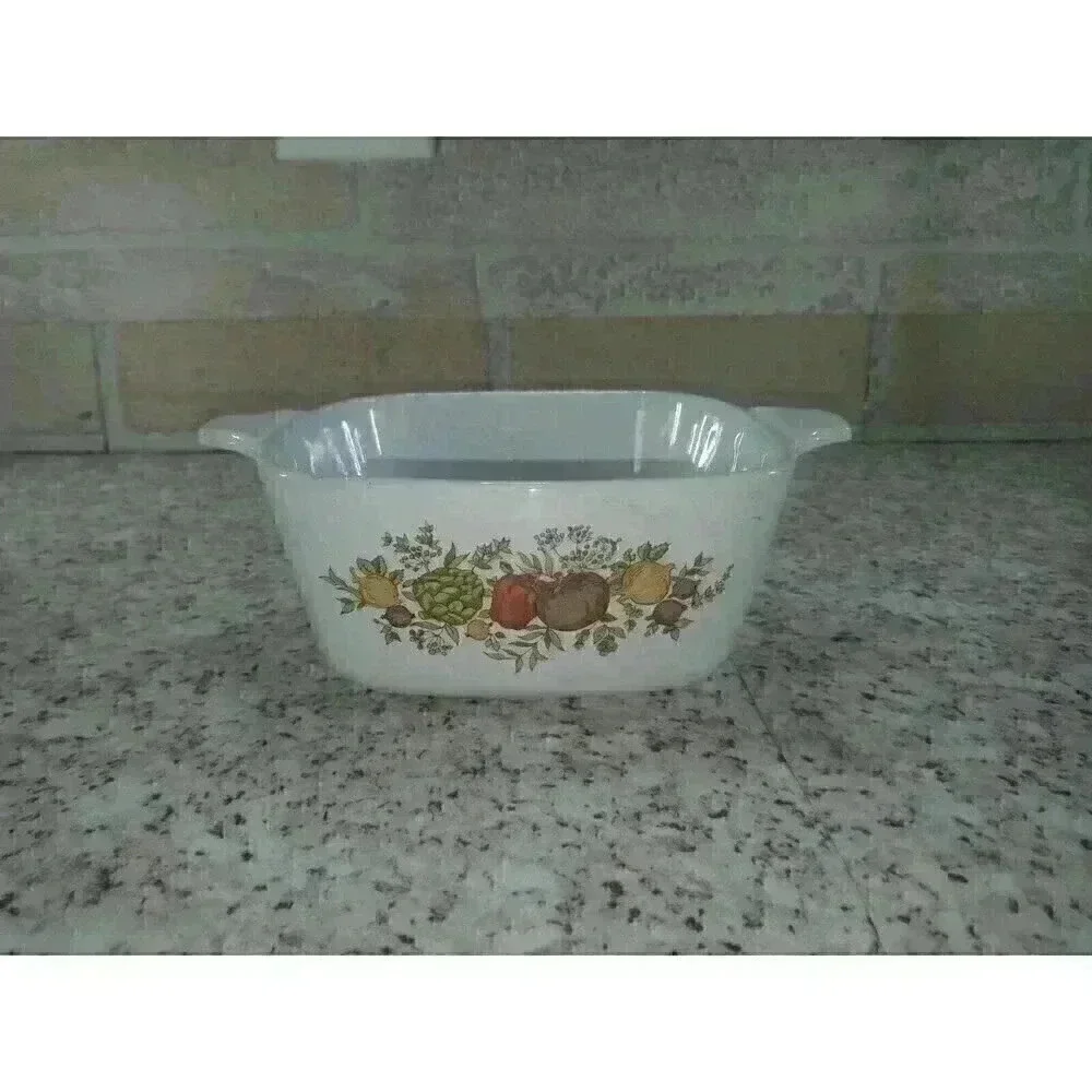 Vintage Corning Ware Dish With Fruit Design (No Lid)